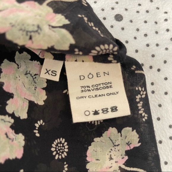 DOEN Carnation Dress in Black Anemone floral - Picture 5 of 5